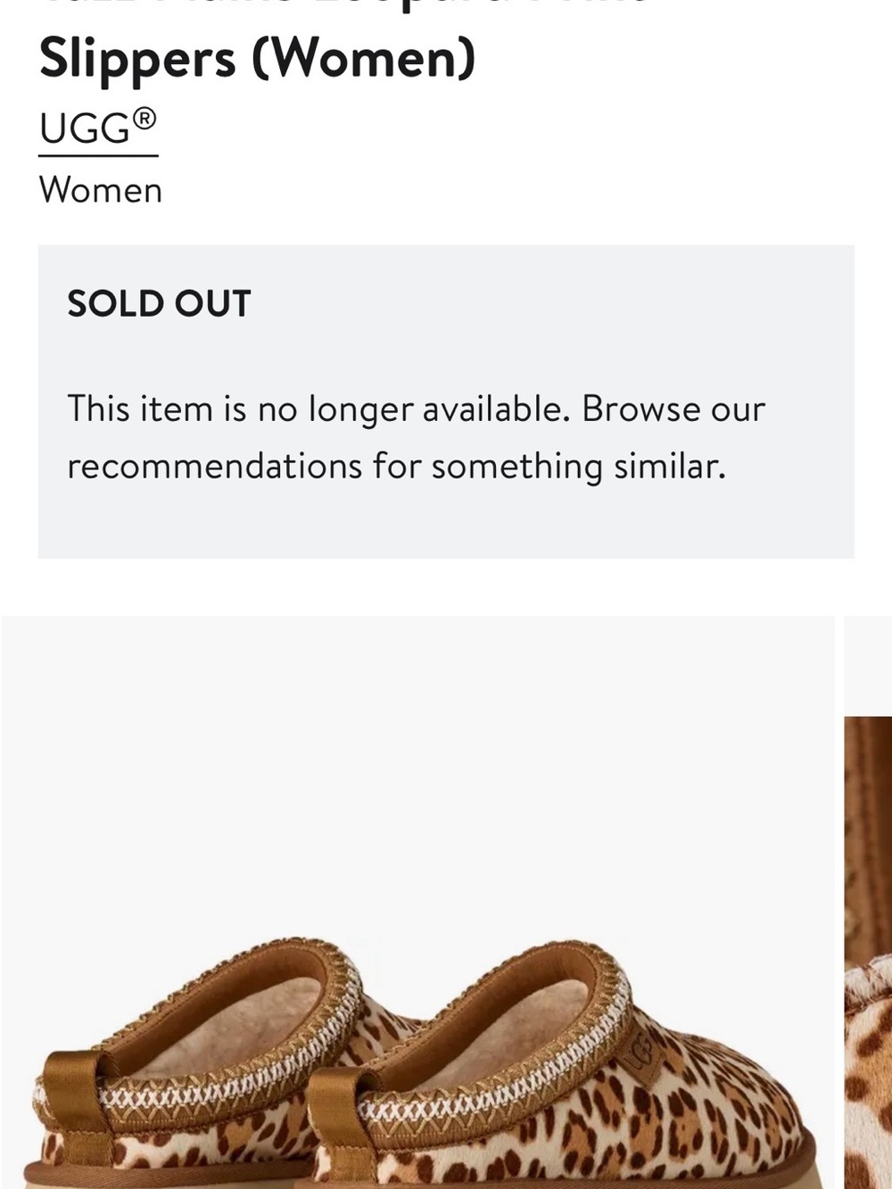 UGG Leopard-Pattern Shearling Slide in Tan and Brown - Picture 4 of 8